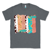 Charcoal Heather Western Cowhide Sunflower Jute Glitter Farm Life Brush Stroke Classic Tee - Bettercallsaul