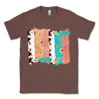 Chestnut Western Cowhide Sunflower Jute Glitter Farm Life Brush Stroke Classic Tee - Bettercallsaul