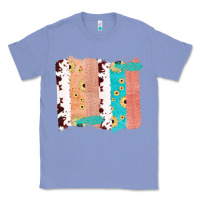 Colony Blue Western Cowhide Sunflower Jute Glitter Farm Life Brush Stroke Classic Tee - Bettercallsaul