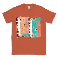 Copper Western Cowhide Sunflower Jute Glitter Farm Life Brush Stroke Classic Tee - Bettercallsaul