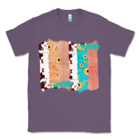 Lavender Western Cowhide Sunflower Jute Glitter Farm Life Brush Stroke Classic Tee - Bettercallsaul