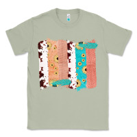 Matcha Western Cowhide Sunflower Jute Glitter Farm Life Brush Stroke Classic Tee - Bettercallsaul