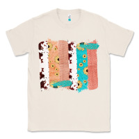 Natural Western Cowhide Sunflower Jute Glitter Farm Life Brush Stroke Classic Tee - Bettercallsaul