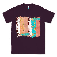 Plum Western Cowhide Sunflower Jute Glitter Farm Life Brush Stroke Classic Tee - Bettercallsaul