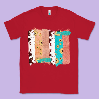 Western Cowhide Sunflower Jute Glitter Farm Life Brush Stroke Classic Tee Designed By Bettercallsaul