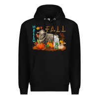 Black Hello Fall Merino Wool Sheep Premium Hoodie - LillyAllenDesigns