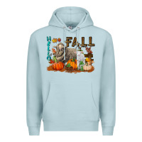 Blue Mist Hello Fall Merino Wool Sheep Premium Hoodie - LillyAllenDesigns