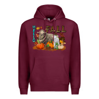 Burgundy Hello Fall Merino Wool Sheep Premium Hoodie - LillyAllenDesigns