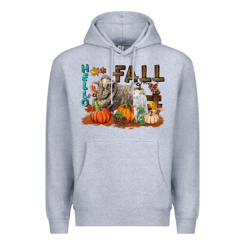 Hello Fall Merino Wool Sheep Premium Hoodie by LillyAllenDesigns | Teevron