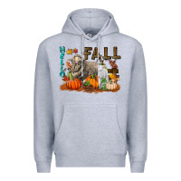 Heather Grey Hello Fall Merino Wool Sheep Premium Hoodie - LillyAllenDesigns