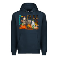Navy Hello Fall Merino Wool Sheep Premium Hoodie - LillyAllenDesigns