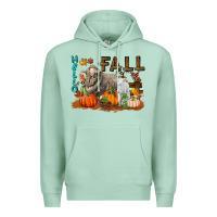 Seafoam Hello Fall Merino Wool Sheep Premium Hoodie - LillyAllenDesigns