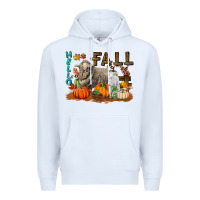 White Hello Fall Merino Wool Sheep Premium Hoodie - LillyAllenDesigns
