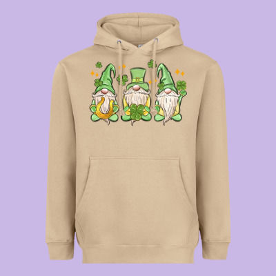 St. Patrick's Day Gnomes Heavyweight Hoodie Designed By Maliassmallbusiness