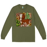Army Green Hereford cactus sunflower Long Sleeve Tee - JahusDesignShop