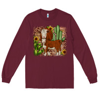 Burgundy Hereford cactus sunflower Long Sleeve Tee - JahusDesignShop