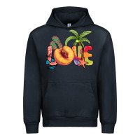Navy Love peach summer Urban Hoodie - NancyCooperArtShop