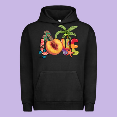 Love Peach Summer Urban Hoodie Designed By Nancycooperartshop