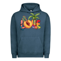 Pigment Midnight Navy Love peach summer Urban Hoodie - NancyCooperArtShop