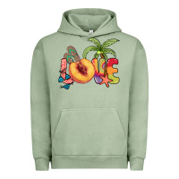 Pigment Oil Green Love peach summer Urban Hoodie - NancyCooperArtShop