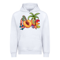 White Love peach summer Urban Hoodie - NancyCooperArtShop