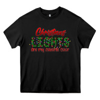 Black festive christmas lights text art Heavy Core Tee - CowhideDigitalArt