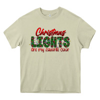 Mossy festive christmas lights text art Heavy Core Tee - CowhideDigitalArt