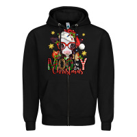 Black mooey christmas baby calf Zipper Hoodie - Jasminsmagicworld
