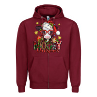 Burgundy mooey christmas baby calf Zipper Hoodie - Jasminsmagicworld