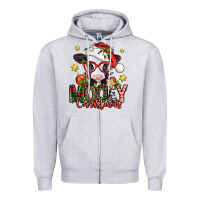 Heather Grey mooey christmas baby calf Zipper Hoodie - Jasminsmagicworld