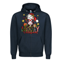 Navy mooey christmas baby calf Zipper Hoodie - Jasminsmagicworld