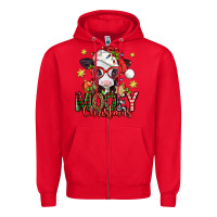 Red mooey christmas baby calf Zipper Hoodie - Jasminsmagicworld