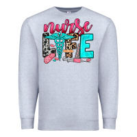 Heather Grey nurse life Premium Sweatshirt - NancyCooperArtShop