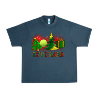 Midnight Navy tis the season christmas with tennis ball and tree cookie Urban Heavy Tee - FaDigitalArtStudio