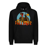 Black Fall Vibes Turkey Premium Hoodie - LillyAllenDesigns