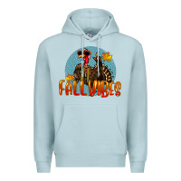 Blue Mist Fall Vibes Turkey Premium Hoodie - LillyAllenDesigns