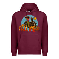 Burgundy Fall Vibes Turkey Premium Hoodie - LillyAllenDesigns