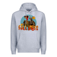 Heather Grey Fall Vibes Turkey Premium Hoodie - LillyAllenDesigns