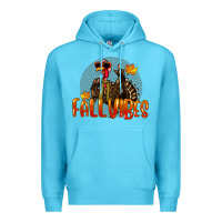 Ocean Blue Fall Vibes Turkey Premium Hoodie - LillyAllenDesigns