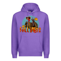 Purple Fall Vibes Turkey Premium Hoodie - LillyAllenDesigns