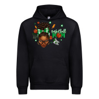 Black Afro Messy Bun Full Face Basketball Mom Urban Hoodie - texasbilliewilder