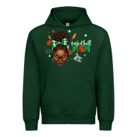 Forest Green Afro Messy Bun Full Face Basketball Mom Urban Hoodie - texasbilliewilder