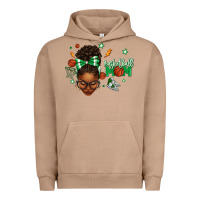 Pigment Burro Afro Messy Bun Full Face Basketball Mom Urban Hoodie - texasbilliewilder