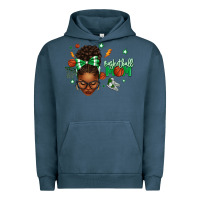 Pigment Midnight Navy Afro Messy Bun Full Face Basketball Mom Urban Hoodie - texasbilliewilder