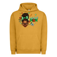 Pigment Peanut Butter Afro Messy Bun Full Face Basketball Mom Urban Hoodie - texasbilliewilder
