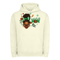 Afro Messy Bun Full Face Basketball Mom Urban Hoodie | Teevron