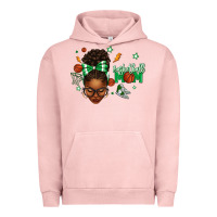 Pigment Salmon Afro Messy Bun Full Face Basketball Mom Urban Hoodie - texasbilliewilder