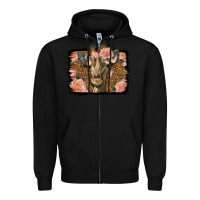 Black Western Floral Giraffe Zipper Hoodie - LillyAllenDesigns