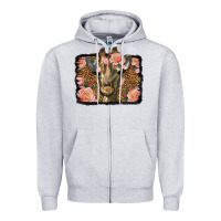 Heather Grey Western Floral Giraffe Zipper Hoodie - LillyAllenDesigns