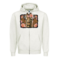 Oatmeal Heather Western Floral Giraffe Zipper Hoodie - LillyAllenDesigns